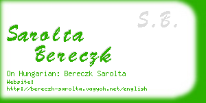 sarolta bereczk business card